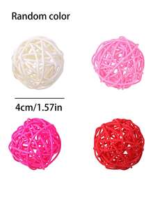 12个藤球，粉色、白色、红色，天然藤球，藤球装饰，可用作花瓶填充物，适合家居装饰、婚礼装饰、新年装饰、2026新年装饰 - 彩色 - 查看 14