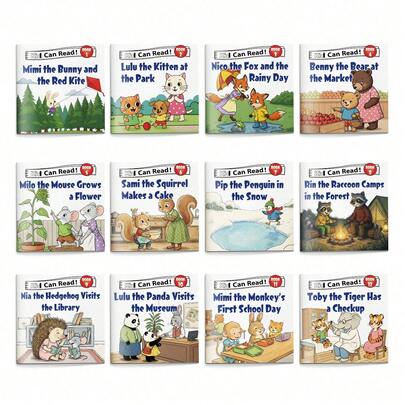 Libros de lectura para principiantes, cuentos de animales lindos con texto claro y un flujo de historia fácil, ayuda a mejorar el reconocimiento de palabras, la comprensión y los hábitos de lectura en el hogar o la escuela