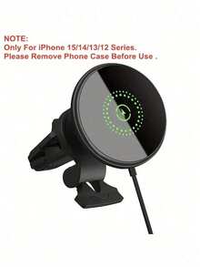 15W磁吸式无线车载充电器及手机支架，快速充电，兼容仪表盘/空调出风口安装，适用于 17/16/15/14/13/12系列免提车载系统