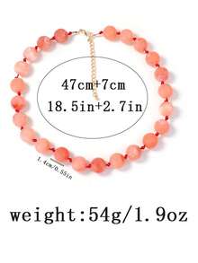 1 pieza Collar de cuentas hecho a mano de resina geométrica personalizado, de lujo, ligero, versátil y fresco, de estilo dulce para mujeres - Collar de cuentas frescas - Ver 7