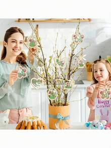 Wiszące anioły, dekoracje imprezowe, perłowe skrzydła anioła, szafirowe wisiorki aniołów, 24-częściowy zestaw wiszących dekoracji, dekoracje wiosenne, dekoracje wielkanocne. Wspaniały prezent dla rodziny, przyjaciół i partnerów. - Wielokolorowe - Zobacz 2