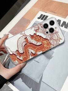 1pc, Hot Selling Red Dragon Pattern Design Transparent Space Case Phone Case, TPU All Inclusive High Transparency, Shock Protection, Raised Screen And Camera Protection, Lightweight And Compatible With 17/17 Air/17Pro/17ProMax,16/16Plus/16ProMax, 15.14, 13, 12, 11 Series, Suitable For Samsung Galaxy S22, S23, S24, S25 PLUS ULTRA Series, Easter Gift, Christmas Halloween Decoration/Birthday Gift, Girlfriend, Boyfriend, Friend Or Oneself. - Trong sáng - Xem 6