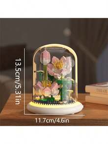 Set de bloques de construcción con flores, rompecabezas de flor de loto DIY inteligente para niños, regalo ideal para el Día de la Madre, set de ensamblaje de flores y hierbas eternas, regalo de cumpleaños y Año Nuevo. Decoración de habitación. Juguete de rompecabezas de invierno - Multicolor - Ver 5