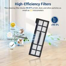 适用于 Eufy X10 Pro Omni 系列吸尘器的替换零件，包括防缠绕滚刷、边刷、可水洗 HEPA 过滤器和清洁布，宠物友好套装 - 彩色 - 查看 7