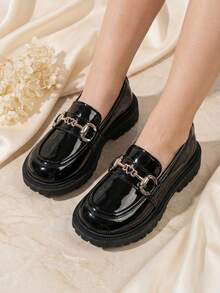 1 双经典可爱平底鞋，软底防滑耐磨透气皮鞋，复古玛丽珍牛仔裤鞋，时尚休闲鞋，钟形学生鞋，以及舒适百搭的方头通勤鞋。 - 黑色 - 查看 6