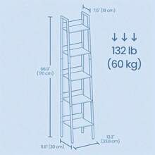 Estanterías de piso - Madera Negra - Ver 7