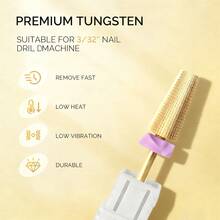 1pc Multi-Functional Tungsten Carbide Nail Drill Bit, One-Piece Design, Suitable For Long-Term Removal Of Gel Nail Polish, Also Applicable For Foot, Hand And Nail Care
