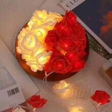 1pc Romantic Rose Flower LED String Lights, 3 Colors, Create Romantic Atmosphere, Suitable For Valentine's Day, Date Night And Bedroom Decor, Romantic Home Room Decoration Fairy Lights - Warm Color - View 22