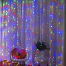 600/300/200/100 LED 窗帘灯，USB 供电，8 种照明模式，带遥控器，适用于婚礼背景装饰，也可用于斋月、情人节和其他节日。 - USB供電窗簾燈 - 查看 15