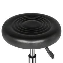 Black Round Rotating Bar Stool With Textured Lines Sturdy Height-Adjustable Seat For Kitchen Island Bar Counter Use - 預設 - 查看 8