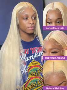 36 Inch 613# Blonde Lace Front Wig Human Hair Brazilian Virgin Straight Lace Front Wigs Human Hair 250% Density Colored Human Hair Wig 13x4 HD Lace Frontal Wig For Women 613# Colored Pre Plucked With Baby Hair Natural Hairline - S613 - 查看 6