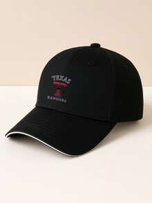 Classic Sandwich Baseball Cap For Men And Women Fashionable Sporty Design With Texas Rangers Embroidery Logo Casual Outdoor Wear Adjustable Fit For Everyday Activities And Athletic Use Perfect For Fans Of The Team Lightweight Breathable Fabric Ideal For Travel Hiking Camping And Daily Commute Stylish Look That Combines Comfort And Functionality Suitable For All Seasons - màu đen - Xem 2