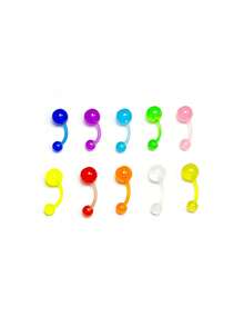 10pcs/set Glow In The Dark Belly Ring - Multicolor - View 5