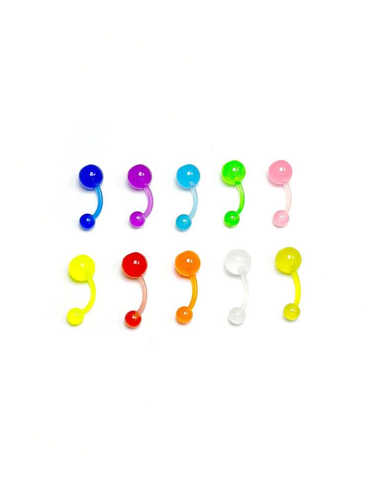 10pcs/set Glow In The Dark Belly Ring
