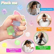 1/6/12/24/72pcs Squeeze Sensory Toys, Mini Ice Cube Stress Relief Balls, Birthday Christmas School Gifts, Random Styles And Colors - Multicolor - View 6