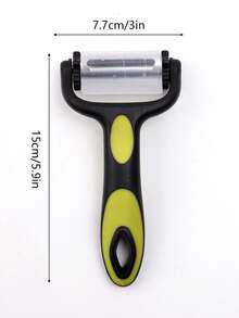 1pc 3-In-1 Rotary Peeler, One-Click Switch Between Flat Blade/Serrated Blade/Julienne Slicer, Ergonomic Stainless Steel Multifunctional Fruit & Vegetable Peeler, And Easy To Use For Soft And Hard Produce, Creative Kitchen Tool - Multicolor - View 10