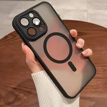 Matte Armor MagSafe Case-Shockproof Hard Cover For IPhone 11-16 Pro Max Magnetic Protection Silicone Wireless Durable Washable Protective Smartphone - Gray - View 4