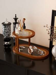 1 chiếc kệ trưng bày để bàn hình tròn kiểu retro, hai tầng, đa năng dùng để đựng nước hoa, son môi, trang sức, mỹ phẩm, cốc nhỏ, phù hợp với bàn làm việc văn phòng, quầy bar, bàn trang điểm, lối vào, nhà bếp và nhiều nơi khác. - Nhiều màu - Xem 2