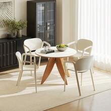 Set Of 4 Stackable, Weather-Resistant Plastic Garden Chairs With Armrests And Backrest, Supporting A Load Of Up To 120 Kg. - White - View 4