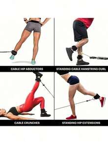 1pc/2pcs Power Training Ankle Straps, Leg/Glute Strength Training Equipment, Leg Wraps Taekwondo Leg Strength Training, Sports Protective Gear, Resistance Bands Ankle Cuffs Dumbbell, Gym - Multicolor - View 7