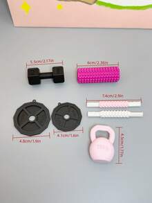 1:12 比例迷你运动器材，泡沫轴、按摩棒、壶铃、哑铃、杠铃片，瑜伽和普拉提健身工作室迷你配件，娃娃屋装饰，背包钥匙扣挂件，节日小礼物 - 彩色 - 查看 12