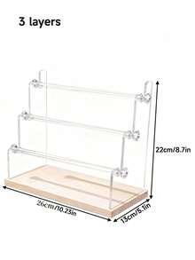 1pc Acrylic & Wooden Bracelet Display Stand, Jewelry Display Rack, Tabletop Bracelet, Watch, Earring & Ring Organizer - Multicolor - View 9