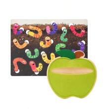 qixi 1pc Paper Apple Worm Matching Game, Mind Development Toy, Holiday Gift - Multicolor - View 5