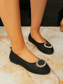 Women & Teen Girls' Outdoor Casual Fashionable Breathable Flat Shoes - Black - View 5