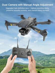 TOKQI 新款 K13 MAX 折叠无人机，配备双摄像头，遥控无人机，适合初学者，具有定高功能、480p 视频拍摄、室内/室外使用，适合成人和青少年，USB 充电，一键起飞/降落，是生日或节日的绝佳礼物（灰色）