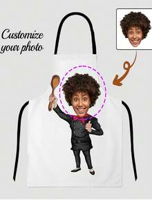 [ Customization ] 1 Customized Digital Item Name. Text. Logo. Printed Pattern Apron, Kitchen Workwear, Catering Apron, Polyester Kitchen Apron, Solid Color Woven Cooking Apron, With Pockets, Used For Kitchen Tools And Pens, Valentine's Day Gift