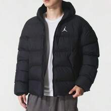 Nike JORDAN Men's Cotton Jacket, Loose Fit, New Winter Style, Warm And Water-Repellent Cotton Coat - Black - View 5