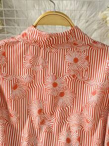 Women's Long Sleeve All-Over Print Casual Arabic Style Top Vacation - Multicolor - View 7