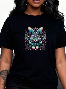 Vintage Short Sleeve T-Shirt With Small Round Neck - Black 6 - View 2