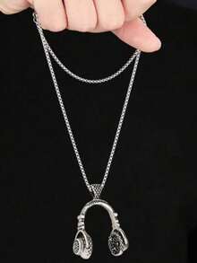 1 pieza Collar con colgante de auricular de estilo hip hop, accesorio versátil y personalizado unisex - auricular - Ver 2