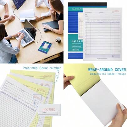 ZUFECY Carbonless 2-Part Receipt Book Money And Rent Receipt Book Professional Bound Edition 5.5"X8.5" 50 Sets Tear-Resistant For Rent And  Records (White/Canary)