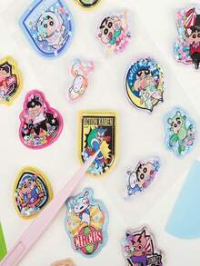 1pc Random Style 3D Silver Embossed Glass Window Sticker, Girls Crystal Scrapbooking Decorative Sticker, Suitable For Decorating Phone, Laptop, Luggage, Cup, Skateboard, Notebook And Guitar. Great For Daily Use, Children's Birthday Gifts, Back To School Supplies, Travel Accessories, And Teen Room Decor. - Multicolor - View 8