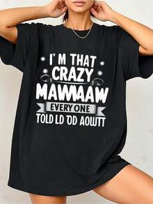 Mawmaw Shirt I'm That Crazy Mawmaw Women's Casual -3 - 黑色4 - 查看 3