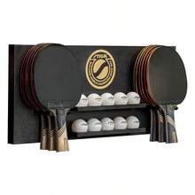 Ping Pong Storage Wall Rack Holds Up To 10 Balls And 6 Paddles Easy Mount For Any Flat Surface - Wall Rack Dark - View 2