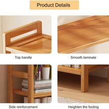 Senmeo 3-Tier Decorative Bamboo Shelving Unit, Sturdy Standing Storage Shelf, Space-Saving Organizer For Kitchen/Bathroom/Living Room (Natural) - Wood Color - View 11