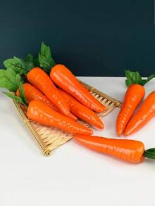 Conjunto de 3/6 cenouras artificiais realistas para decoração de Páscoa, ideais para festas, cozinhas, mesas, paisagismo, sacolas de presente, cestas e como adereço para fotografia. - Multicolorido - Ver 9