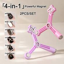 Nail Art Multifunctional 4-In-1 Magnetic Glass Bead Cat Eye Gel Polish Professional Strong Magnet Tool - Pink - View 6