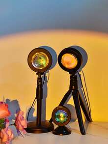 3 Pcs Remote Control Romantic Sunset Projection Lamp, 16 Color Modes Remote Switch, 180° Rotation, Large Expandable, USB Powered Sunset Projection Light, Suitable For Photography/Selfie, Party, Living Room, Bedroom, Wedding Decor (Small/Medium/Large) - Multicolor - View 5