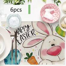 1/2/4/6/8/300 Pcs Luxury Placemat Set, Featuring Modern Minimalist Easter Bunny Pattern Design. Size: 12*18 Inches/30*45 Cm, Multiple Patterns Available, Suitable For Easter Dining And Home Decor. - Multicolor - View 17