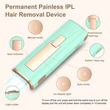 家用激光脱毛仪，带冷却系统，IPL脉冲光脱毛，男女通用，升级版无限次闪光，永久脱毛，适用于面部、腿部、手臂、比基尼线等部位
