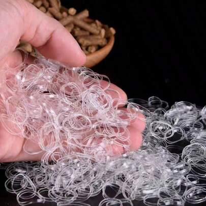 500/1000/2000 st. handknutna silikongummiband, liten storlek, förstärkt, transparent, solskyddsmedel, halkfri, starka gummiringar