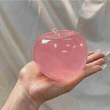 1个透明粉色水晶大苹果软橡皮泥果冻捏捏球 - 超柔软慢回弹减压桌面摆件，节日、生日完美礼物 - 彩色 - 查看 11