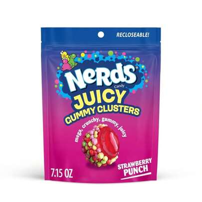 NERDS Gummy Clusters Candy, Rainbow, Crunchy And Gummy, 8 Oz