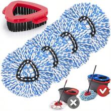 Express Delivery Spin Mop Replacement S For O Cedar RinseClean 2-Tank System 4 Pack Microfiber Mop Refill S Include 4 Mop S And  Mop Brush - 4個拖把頭,1個刷子,2個水箱系統 - 查看 7