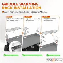 Griddle Warming Rack For Blackstone Griddle, Adjustable Griddle Accessories Cooling Warmer Rack For Black Stone And Most Tabletop Flat Top 17 22 28 36 Inch Gas Grills - Default - View 6