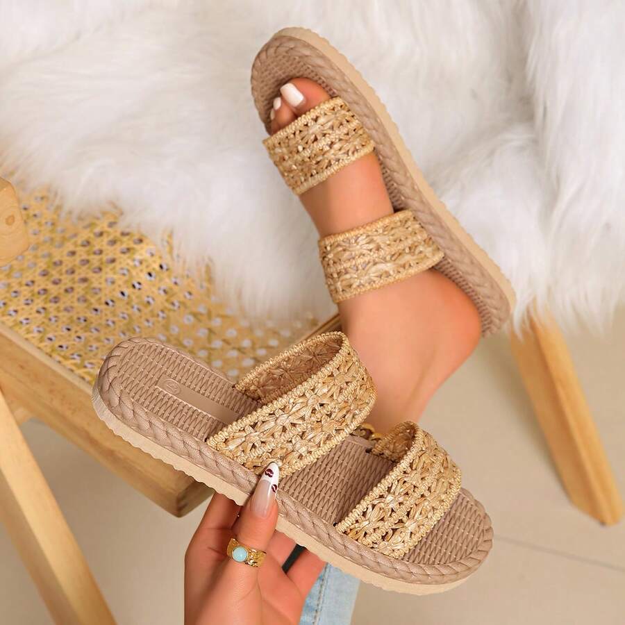 Teenage Girls' Slippers, New Summer Red Flat Lightweight Comfortable Non-Slip Soft Bottom Beach Sandals, Versatile